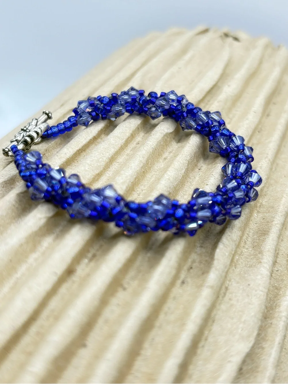 Austrian Swarovski Crystal Handmade Deep Blue Beaded Women's Bracelet